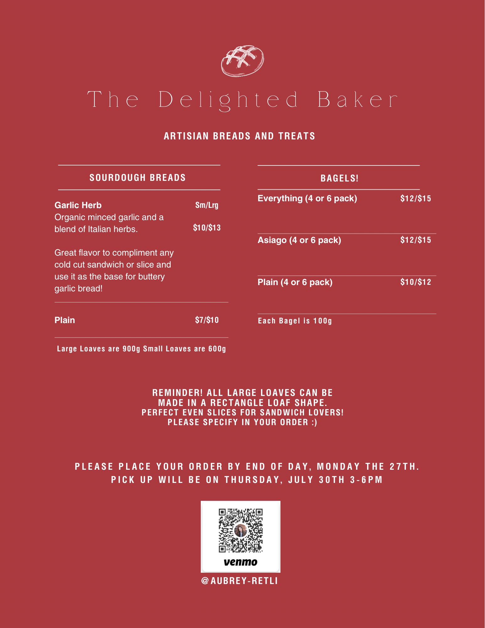 This week's menu preview